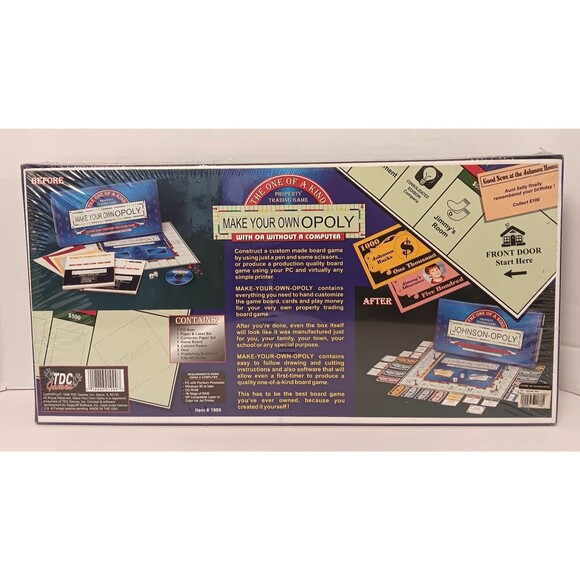 Monopoly Board Game Make Your Own Opoly The One of a Kind Custom New Sealed 1998 - Picture 2 of 7